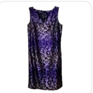 Plus Size 22 Nygard Collection Purple Black Ombre Leopard Print Satin Lined